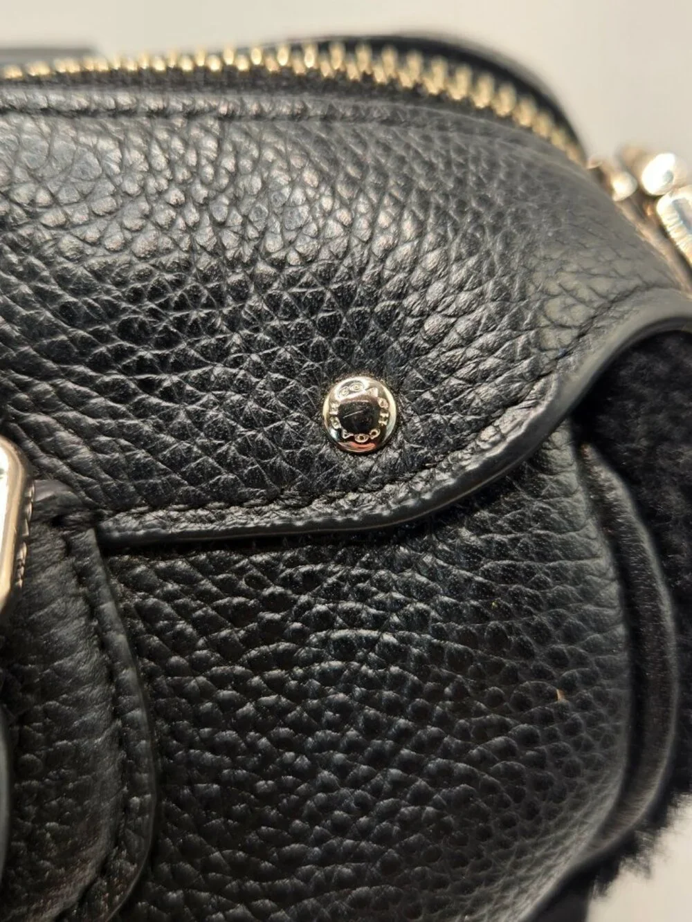 Coach Bennett Mini Satchel, Crossbody pebbled Leather with shoulder strap black